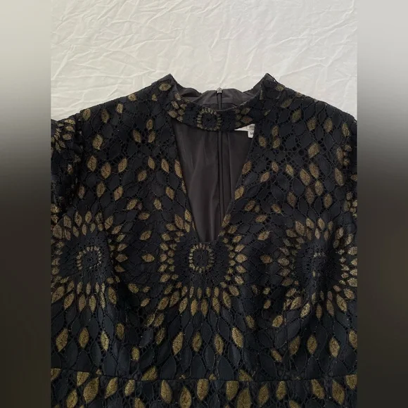 Trina Turk Dress 14 Black Lace Overlay Party Date Night Going Out Cocktail - Picture 2 of 9